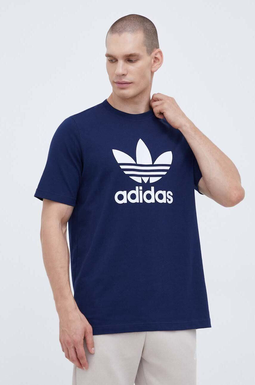 adidas Originals Bavlnené tričko tmavomodrá farba s potlačou - Pepit.sk