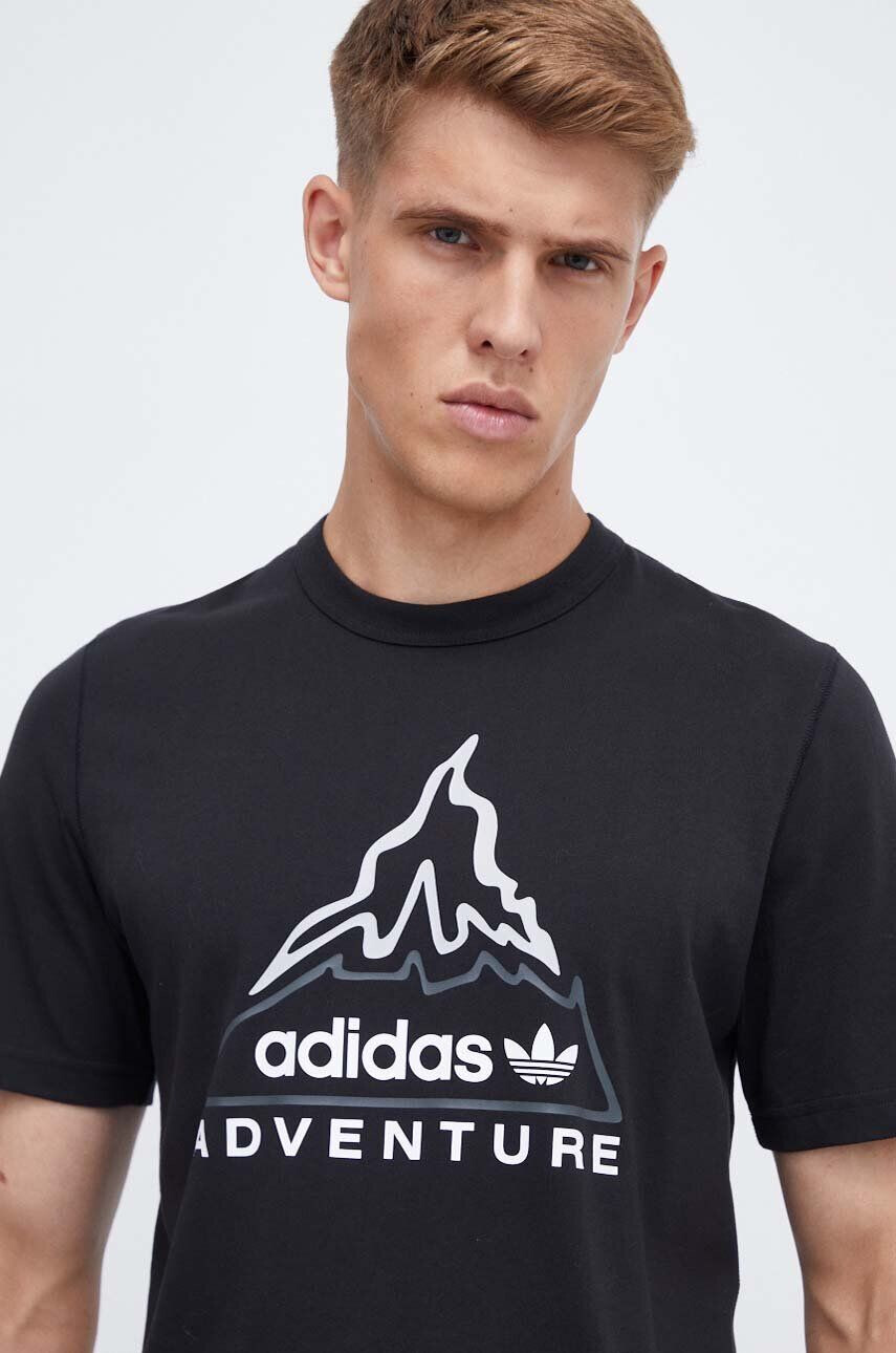 adidas Originals Bavlnené tričko ADV VOLCANO čierna farba s potlačou - Pepit.sk