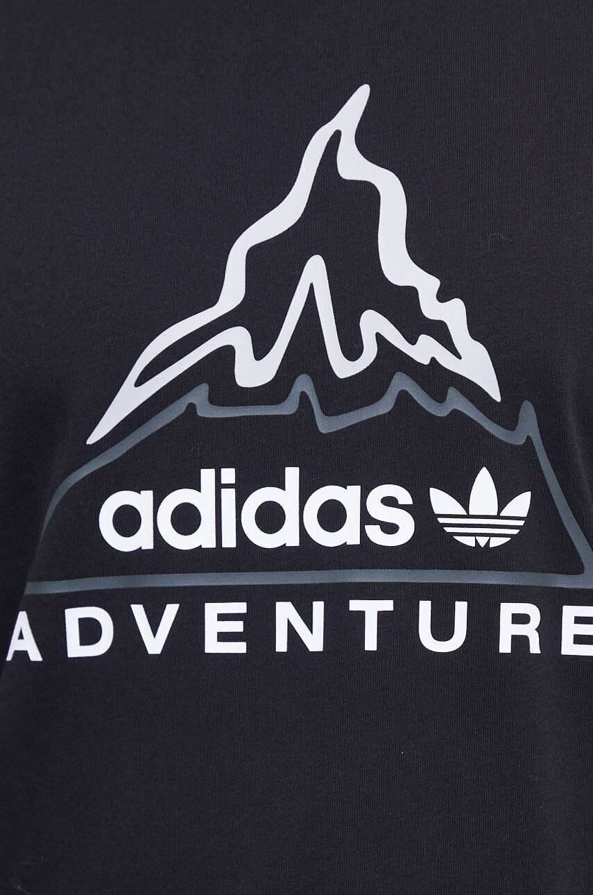 adidas Originals Bavlnené tričko ADV VOLCANO čierna farba s potlačou - Pepit.sk