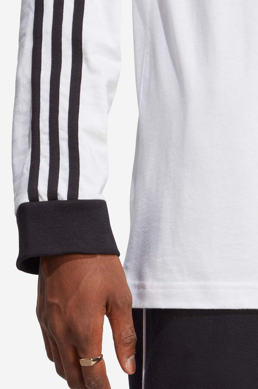 adidas Originals Bavlnené tričko s dlhým rukávom IA4879-WHITE biela farba vzorované - Pepit.sk