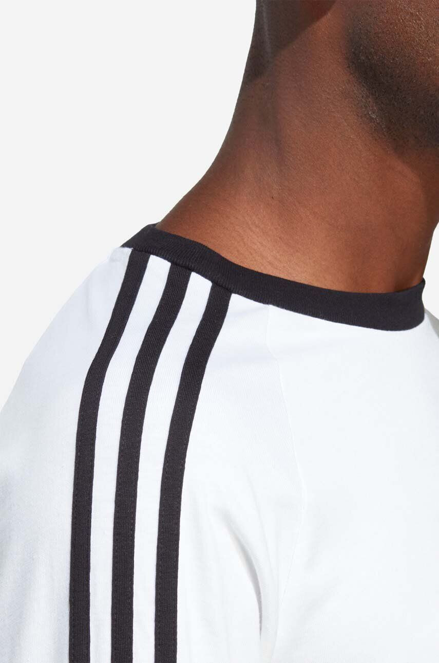 adidas Originals Bavlnené tričko s dlhým rukávom IA4879-WHITE biela farba vzorované - Pepit.sk