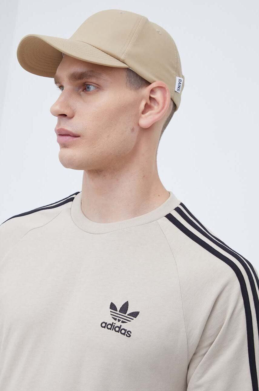 adidas Originals Bavlnené tričko s dlhým rukávom béžová farba s nášivkou - Pepit.sk