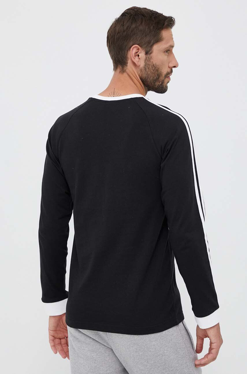 adidas Originals Bavlnené tričko s dlhým rukávom 3-Stripes Long Sleeve Tee IA4877-BLACK čierna farba s nášivkou - Pepit.sk