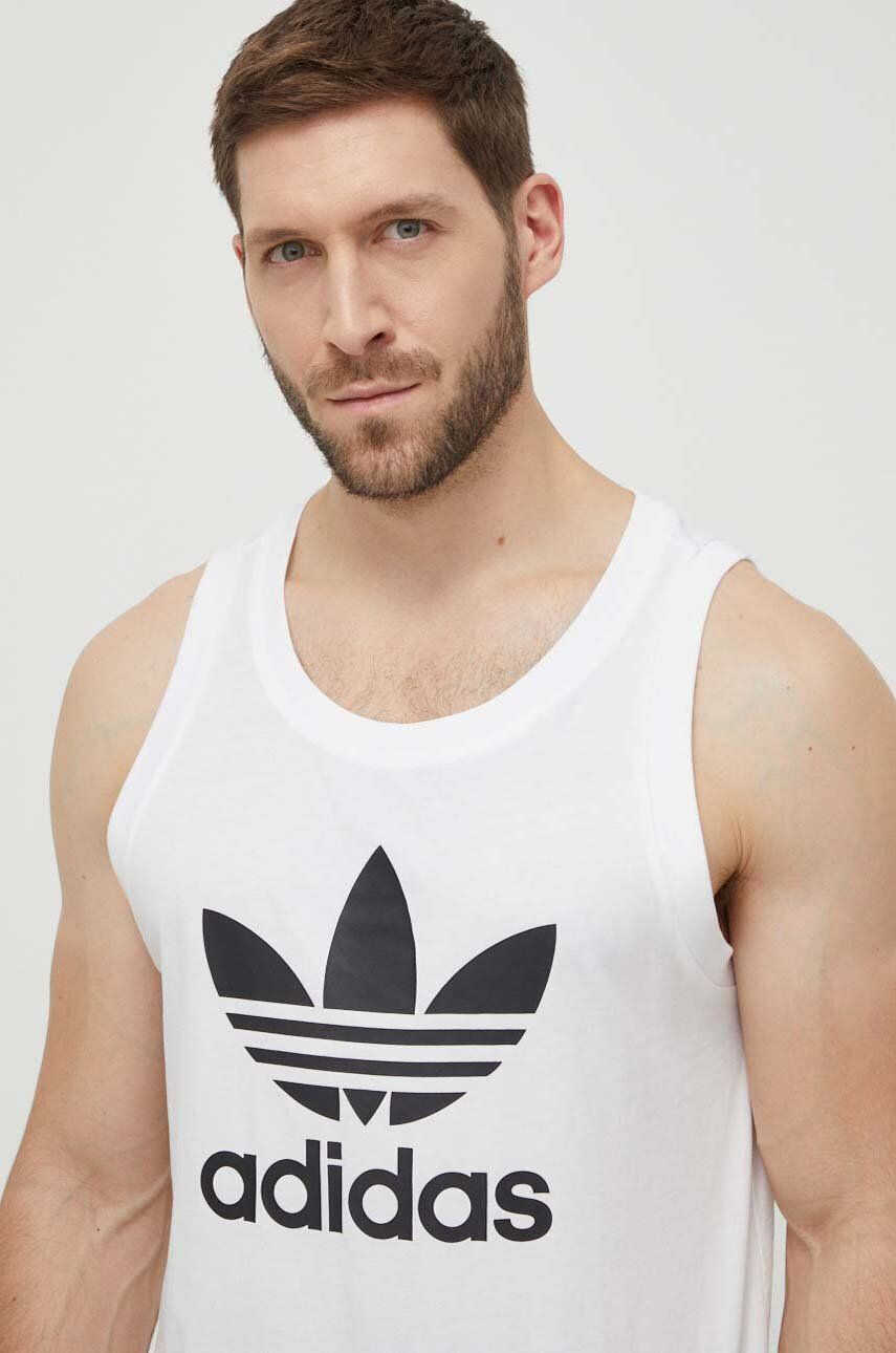 adidas Originals Bavlnený top Adicolor Classics Trefoil Tank Top IA4808-white biela farba - Pepit.sk