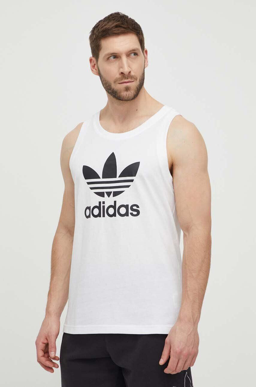 adidas Originals Bavlnený top Adicolor Classics Trefoil Tank Top IA4808-white biela farba - Pepit.sk