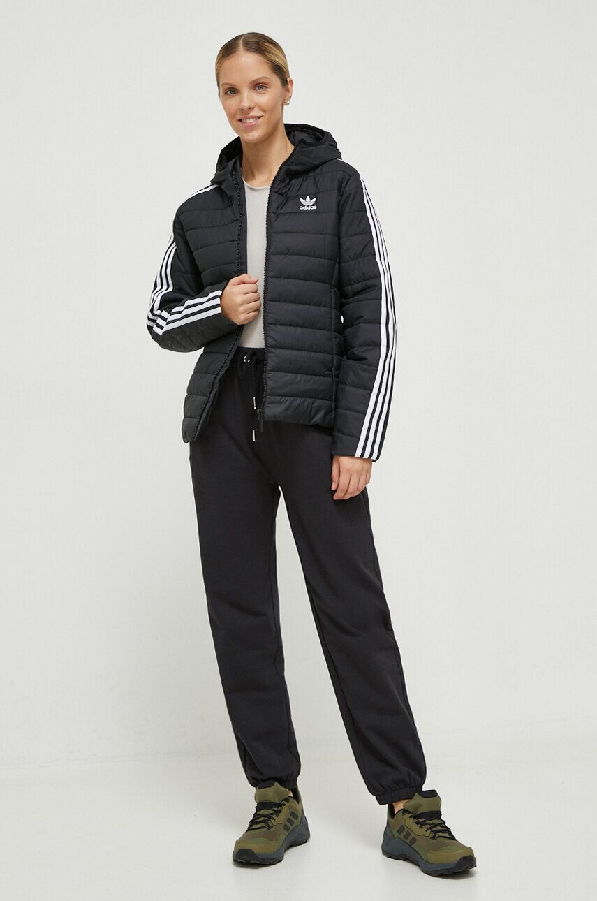 adidas Originals Bunda dámska čierna farba prechodná - Pepit.sk