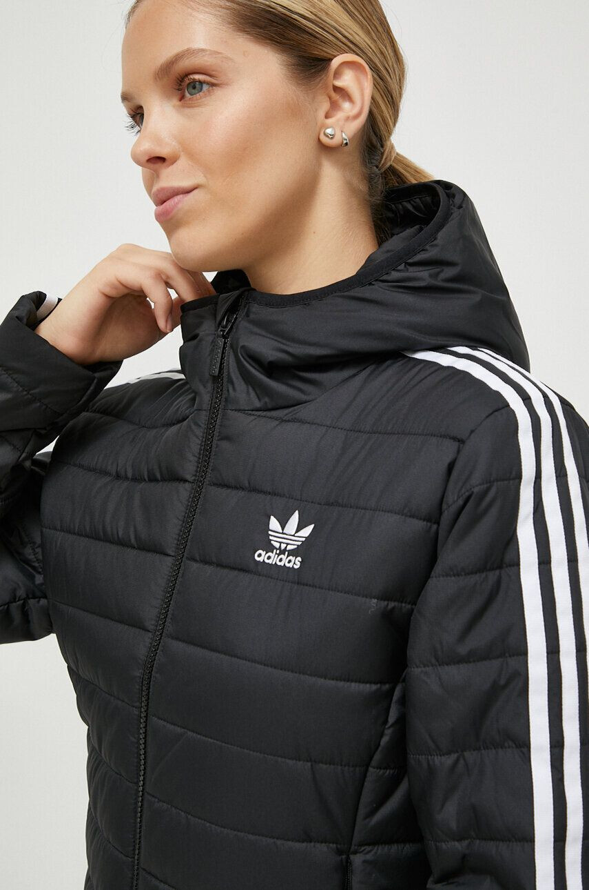 adidas Originals Bunda dámska čierna farba prechodná - Pepit.sk