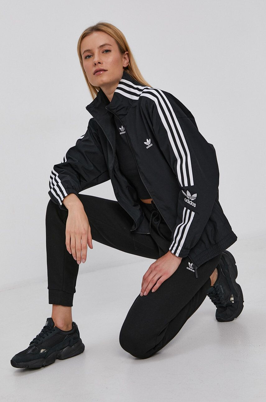 adidas Originals Bunda H20540 dámska čierna farba prechodná - Pepit.sk