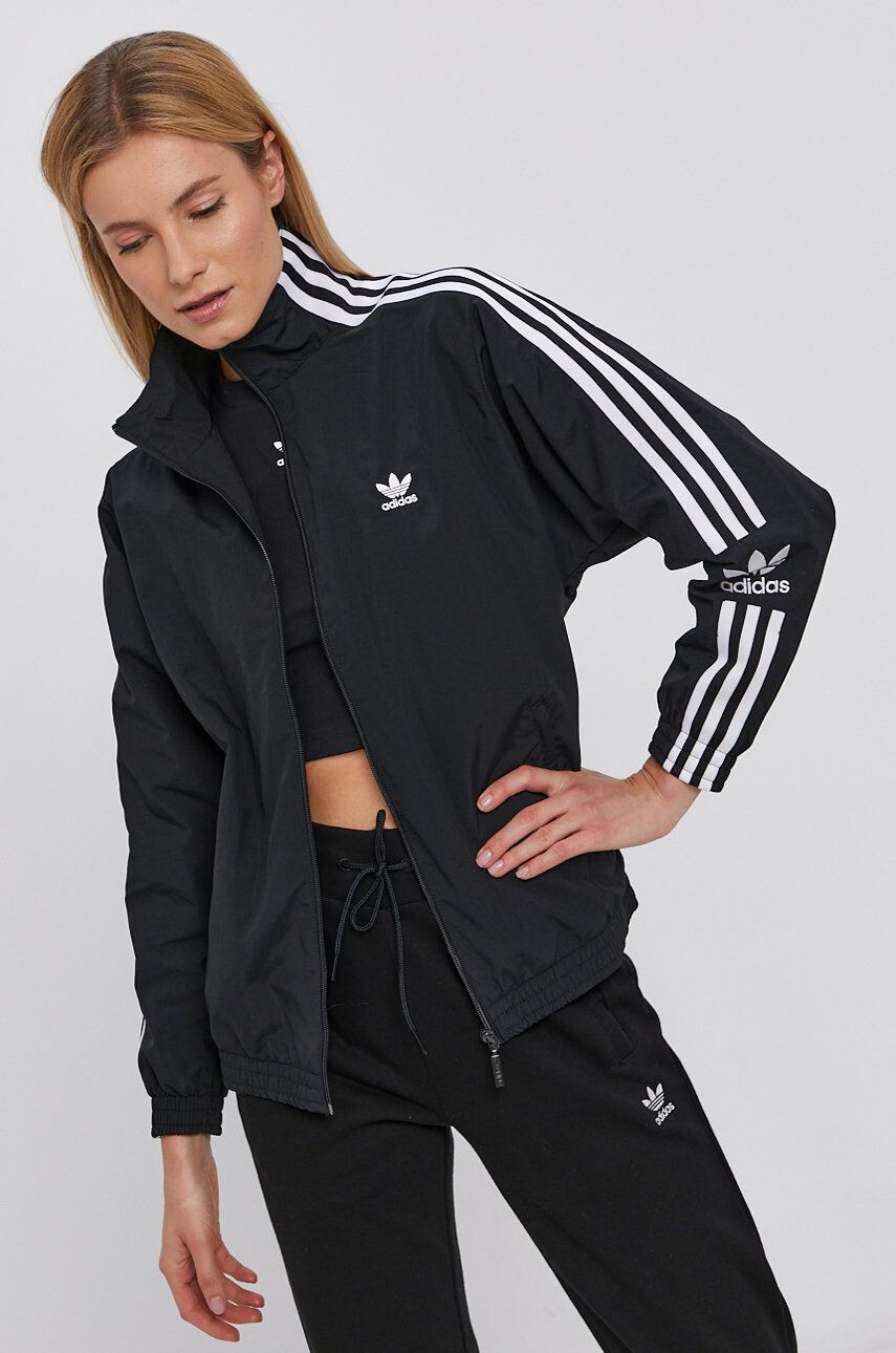 adidas Originals Bunda H20540 dámska čierna farba prechodná - Pepit.sk