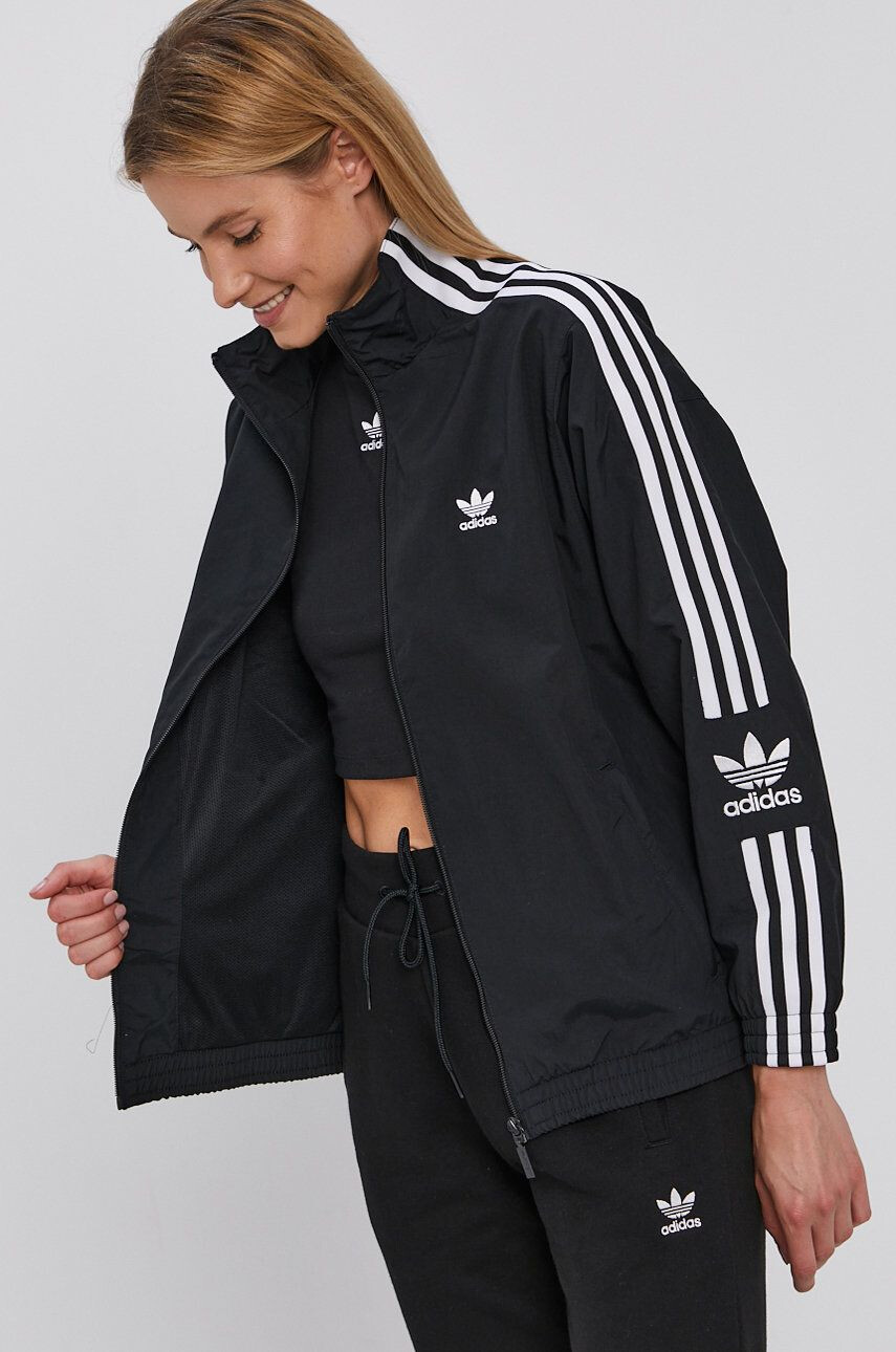 adidas Originals Bunda H20540 dámska čierna farba prechodná - Pepit.sk