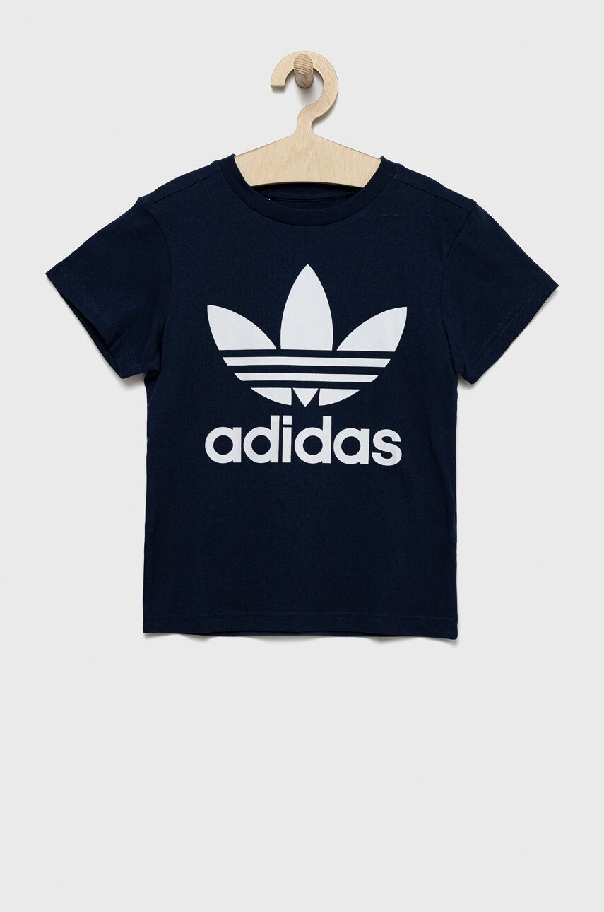 adidas Originals Detské bavlnené tričko tmavomodrá farba s potlačou - Pepit.sk