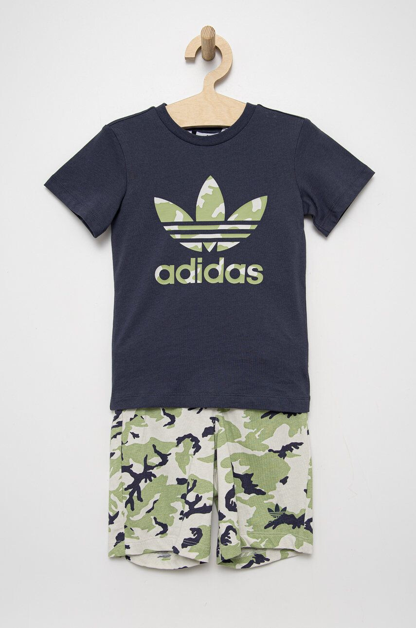 adidas Originals Detská bavlnená súprava HE6928 tmavomodrá farba - Pepit.sk