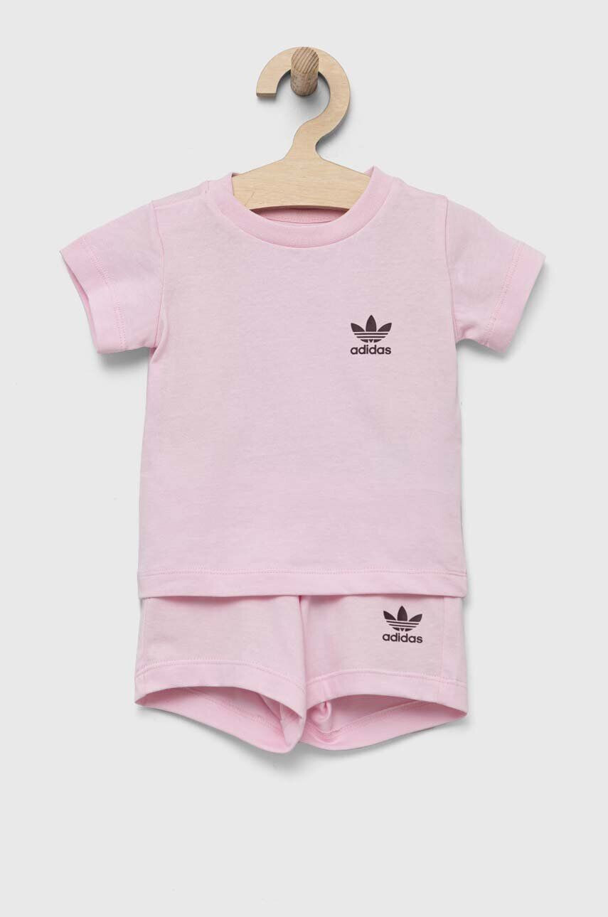 adidas Originals Detská bavlnená súprava ružová farba - Pepit.sk