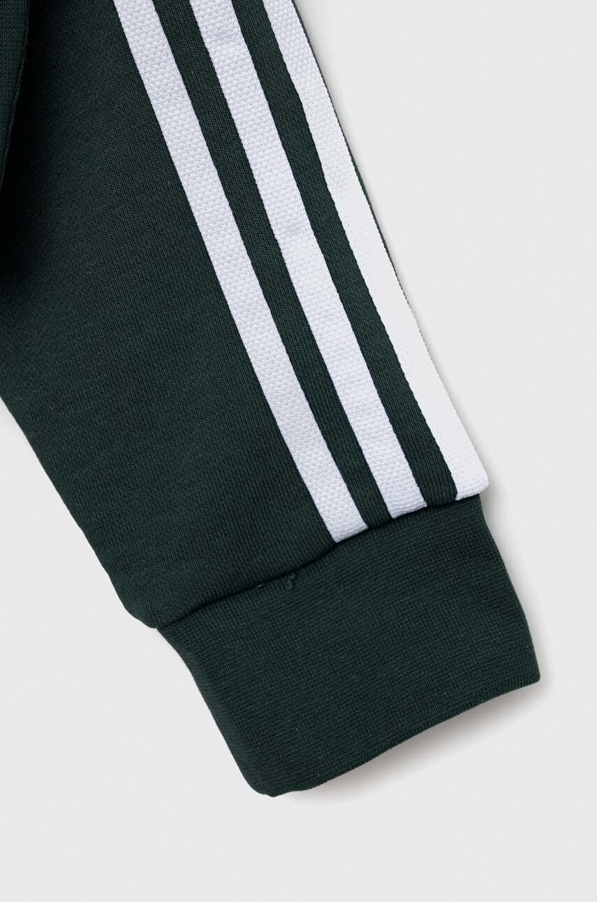 adidas Originals Detská mikina zelená farba s kapucňou s potlačou - Pepit.sk