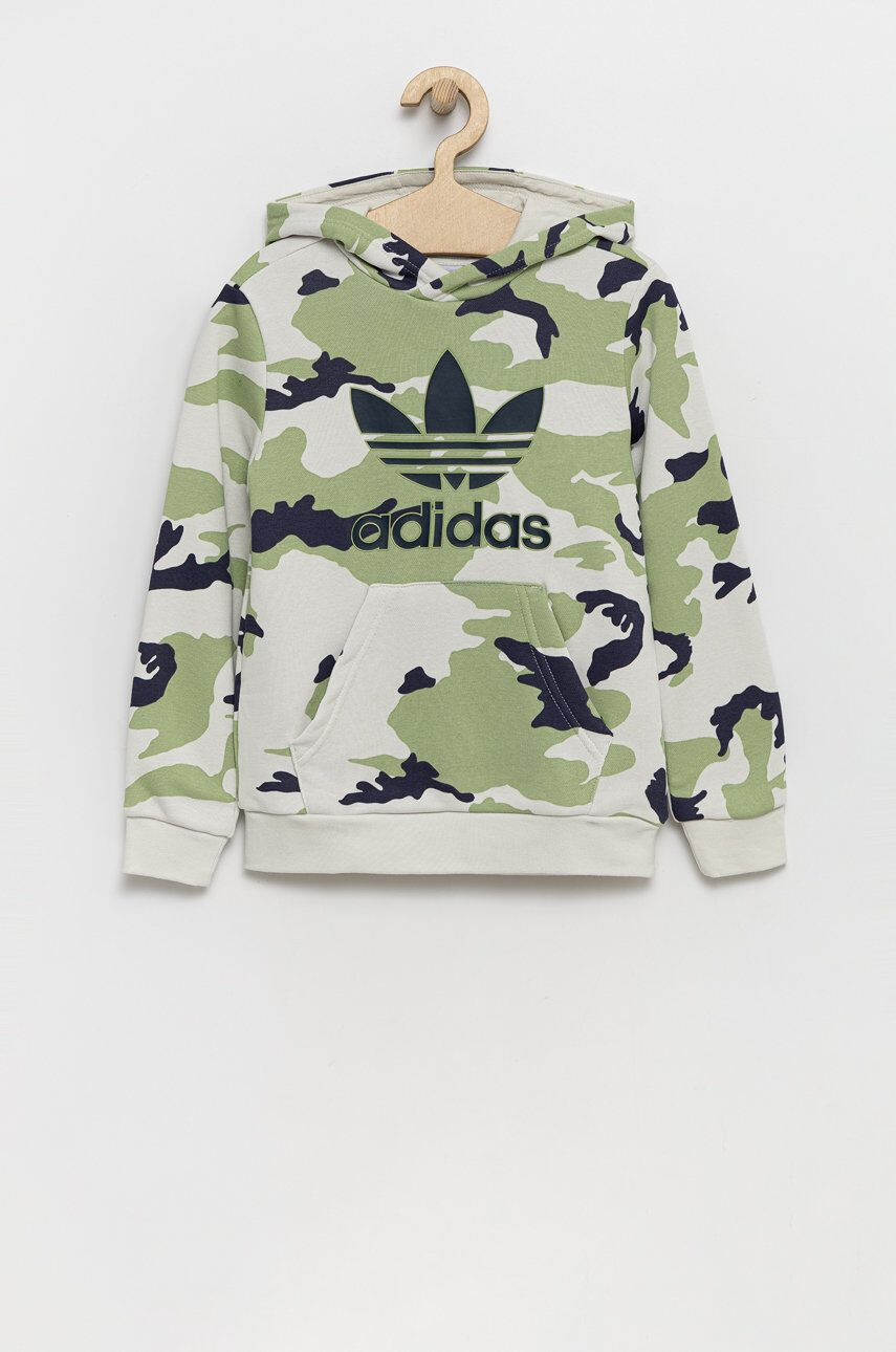 adidas Originals Detská mikina šedá farba s kapucňou vzorovaná - Pepit.sk