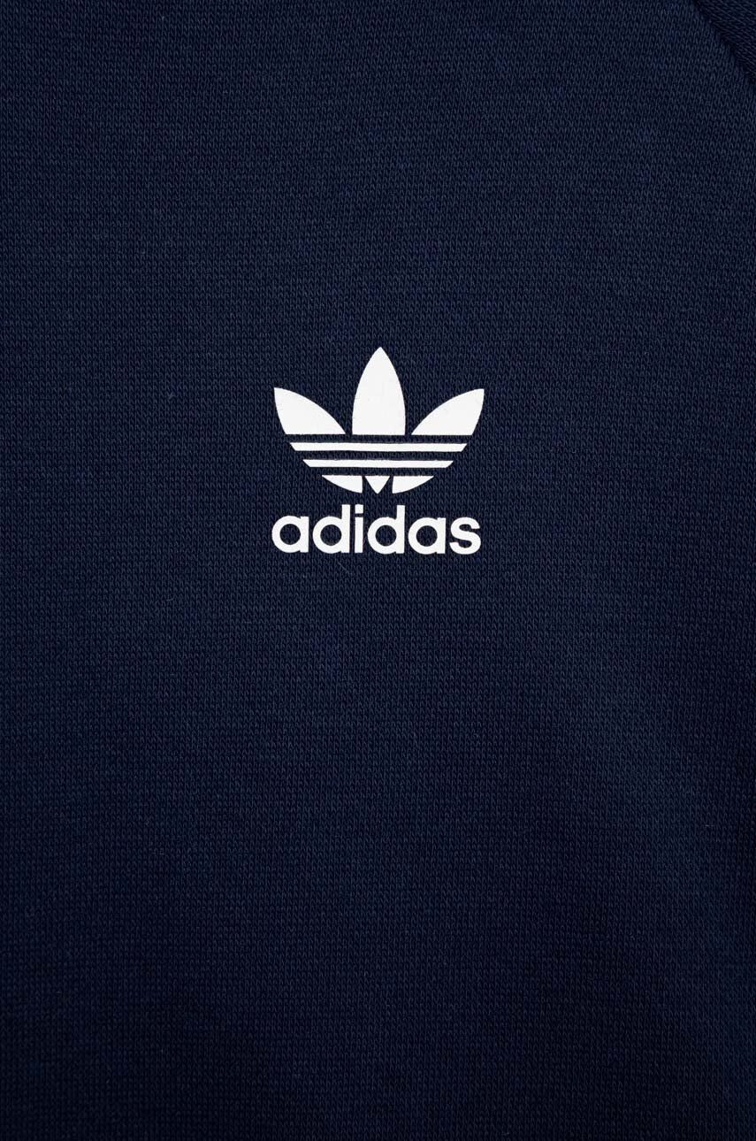 adidas Originals Detská mikina tmavomodrá farba s kapucňou s nášivkou - Pepit.sk