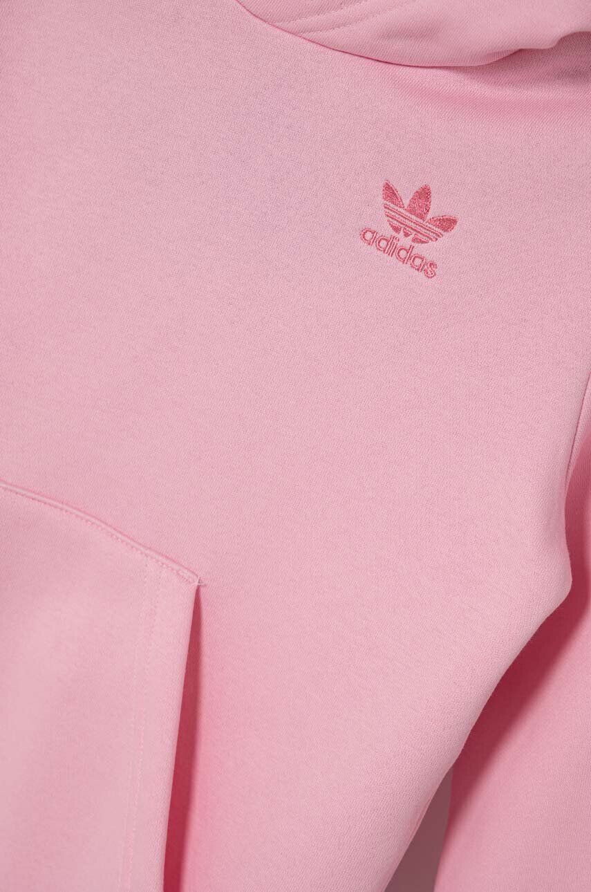 adidas Originals Detská mikina ružová farba s kapucňou s nášivkou - Pepit.sk