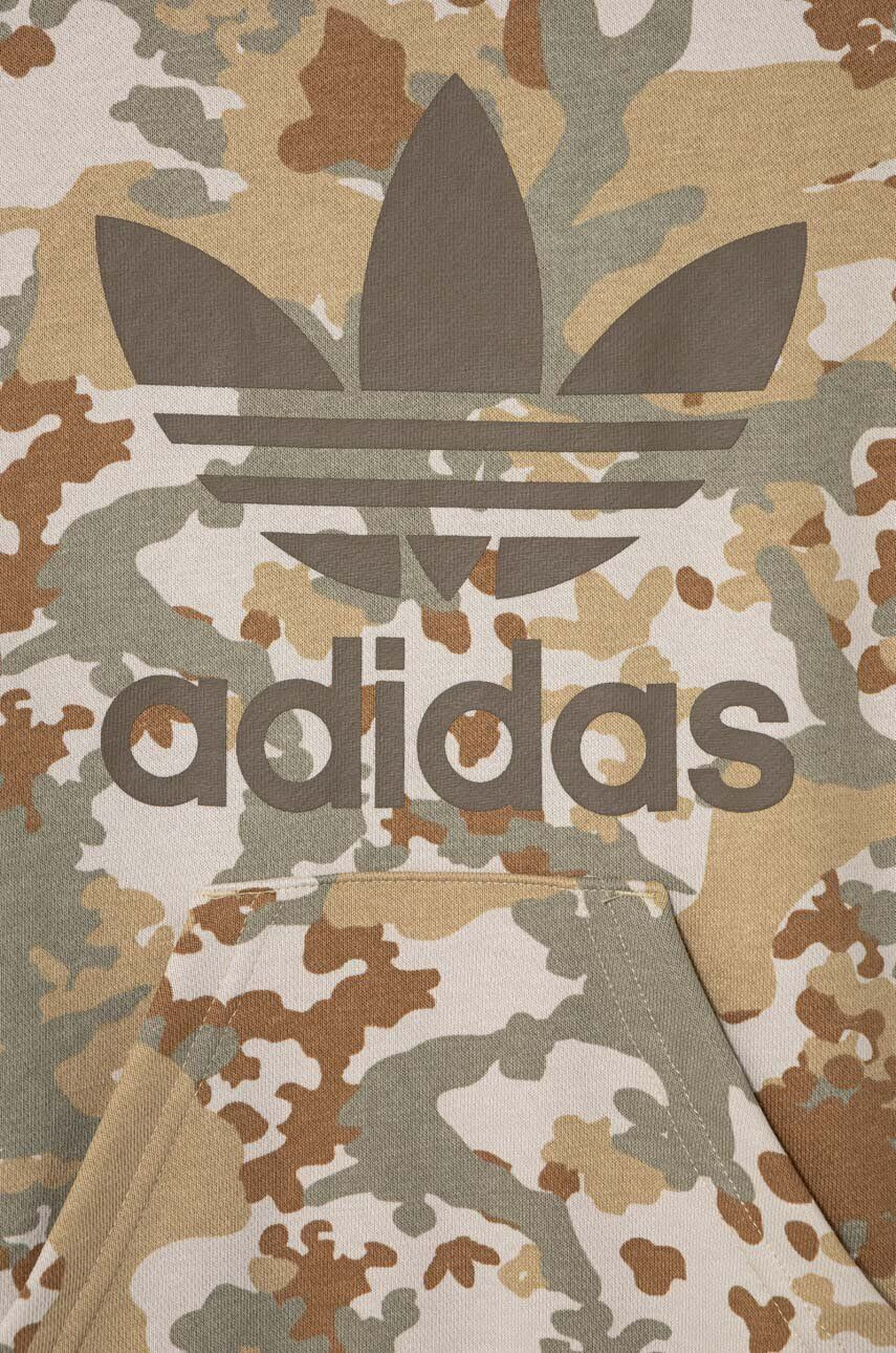 adidas Originals Detská mikina zelená farba s kapucňou vzorovaná - Pepit.sk