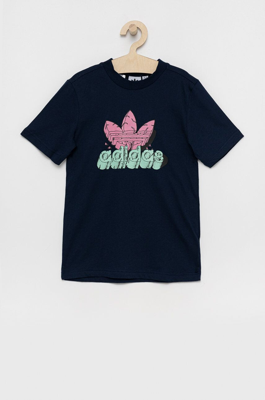 adidas Originals Detské bavlnené tričko DV2824 biela farba s nášivkou - Pepit.sk