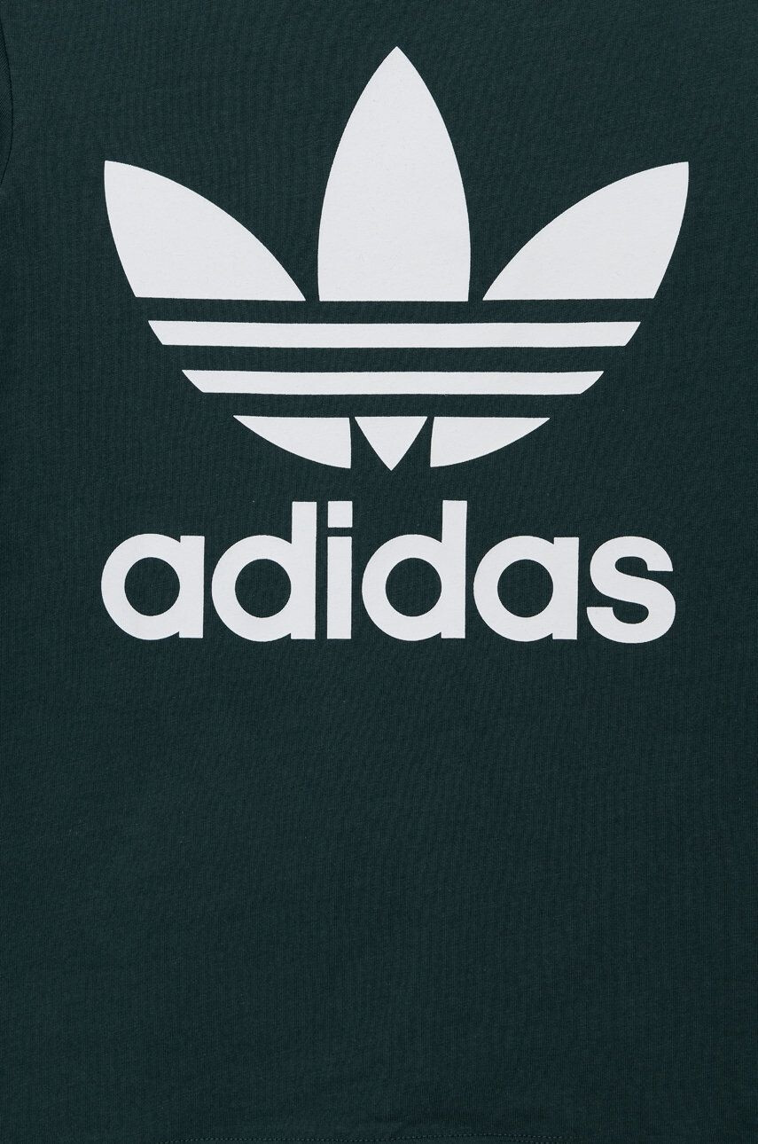 adidas Originals Detské bavlnené tričko zelená farba s potlačou - Pepit.sk