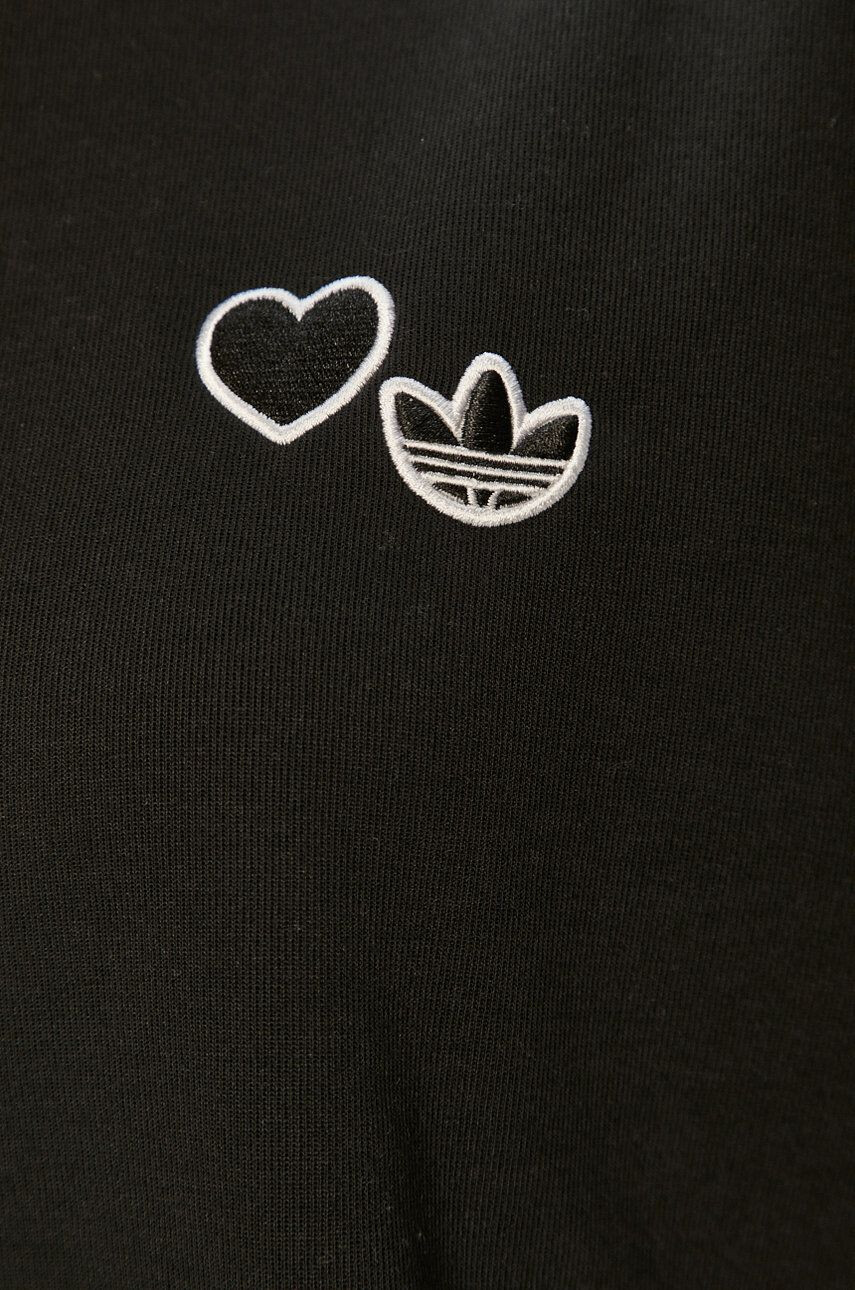 adidas Originals Mikina Adicolor Classics Trefoil Teddy Fleece Jacket HK7295-BLACK pánska čierna farba s nášivkou - Pepit.sk