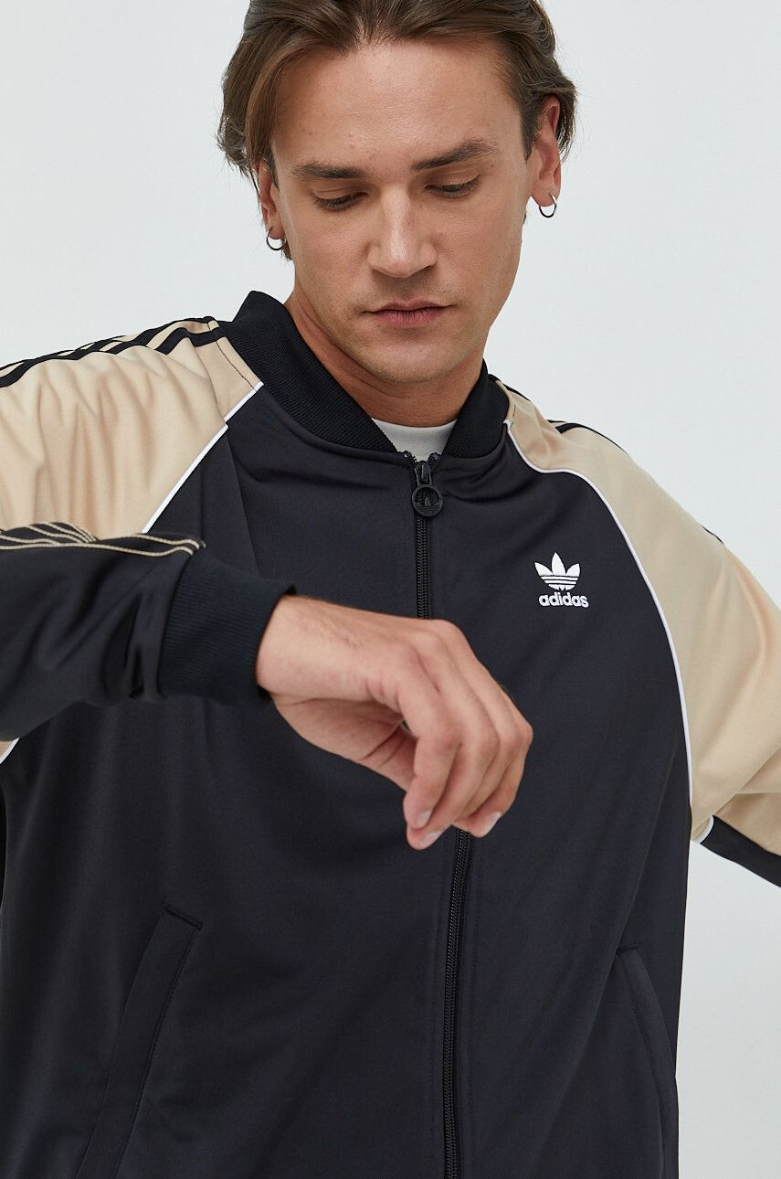 adidas Originals Mikina pánska čierna farba vzorovaná - Pepit.sk