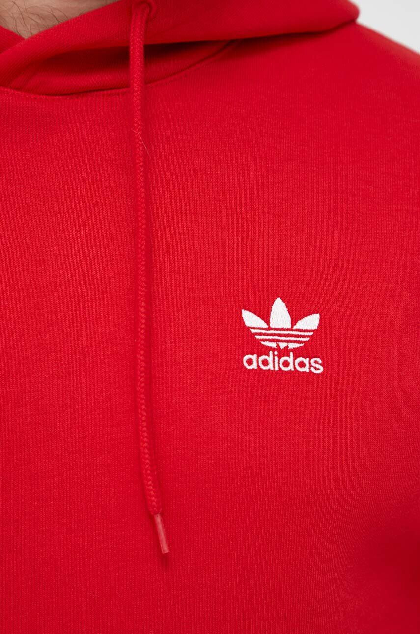 adidas Originals Mikina pánska červená farba s kapucňou s nášivkou - Pepit.sk