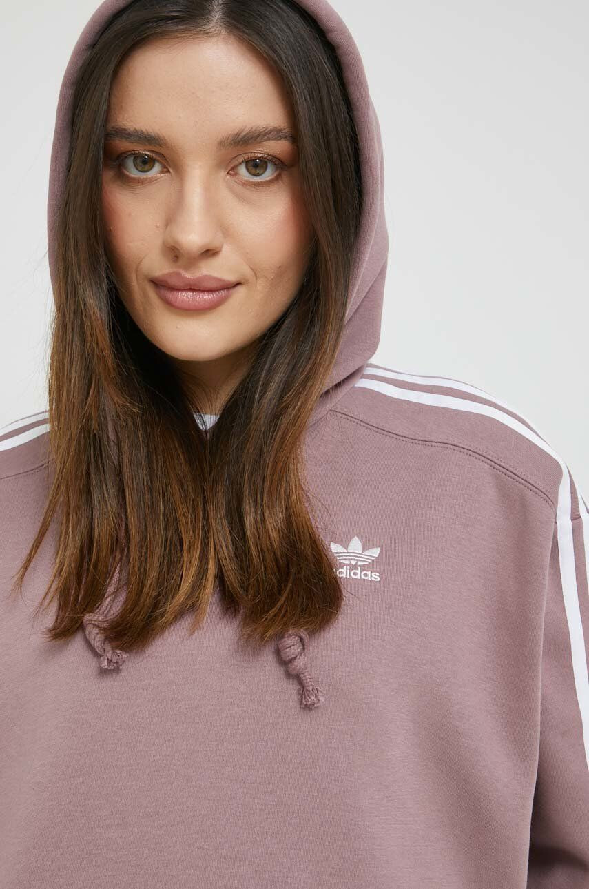 adidas Originals Mikina dámska ružová farba s kapucňou jednofarebná - Pepit.sk