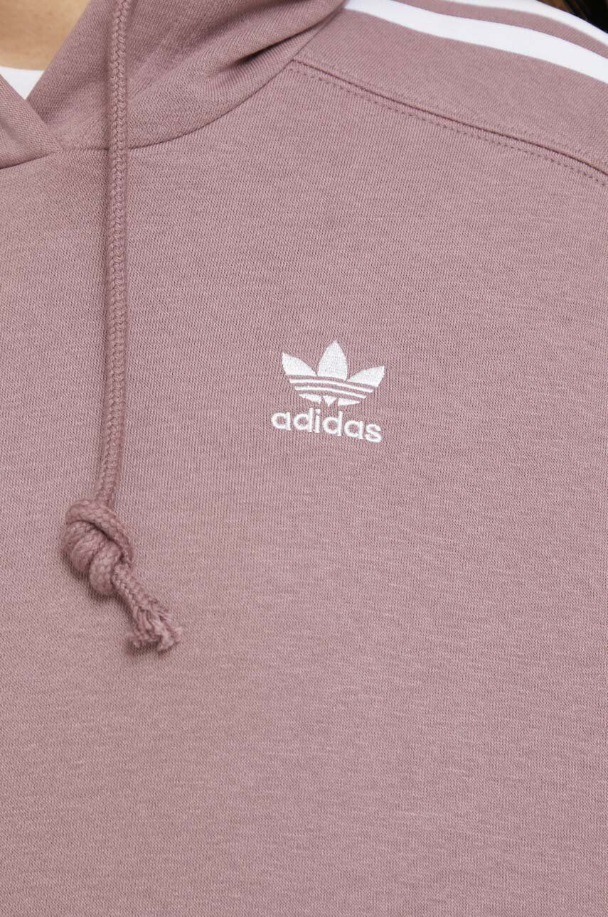 adidas Originals Mikina dámska ružová farba s kapucňou jednofarebná - Pepit.sk