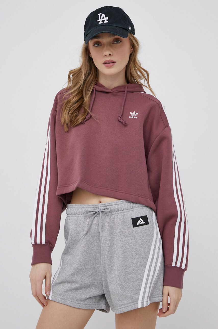 adidas Originals Mikina HC7531-QUICRI dámska fialová farba s nášivkou - Pepit.sk