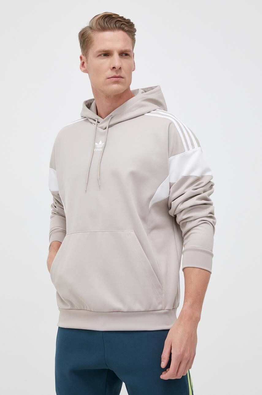 adidas Originals Mikina pánska šedá farba s kapucňou melanžová - Pepit.sk