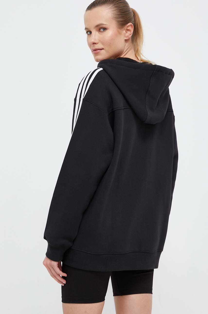 adidas Originals Mikina dámska čierna farba s kapucňou s nášivkou - Pepit.sk