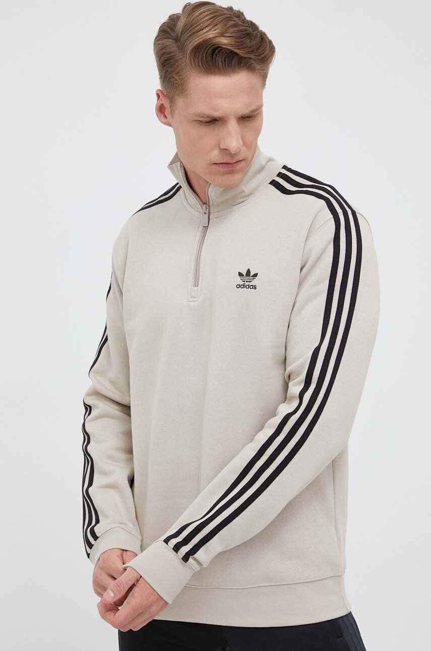 adidas Originals Mikina pánska béžová farba s nášivkou - Pepit.sk