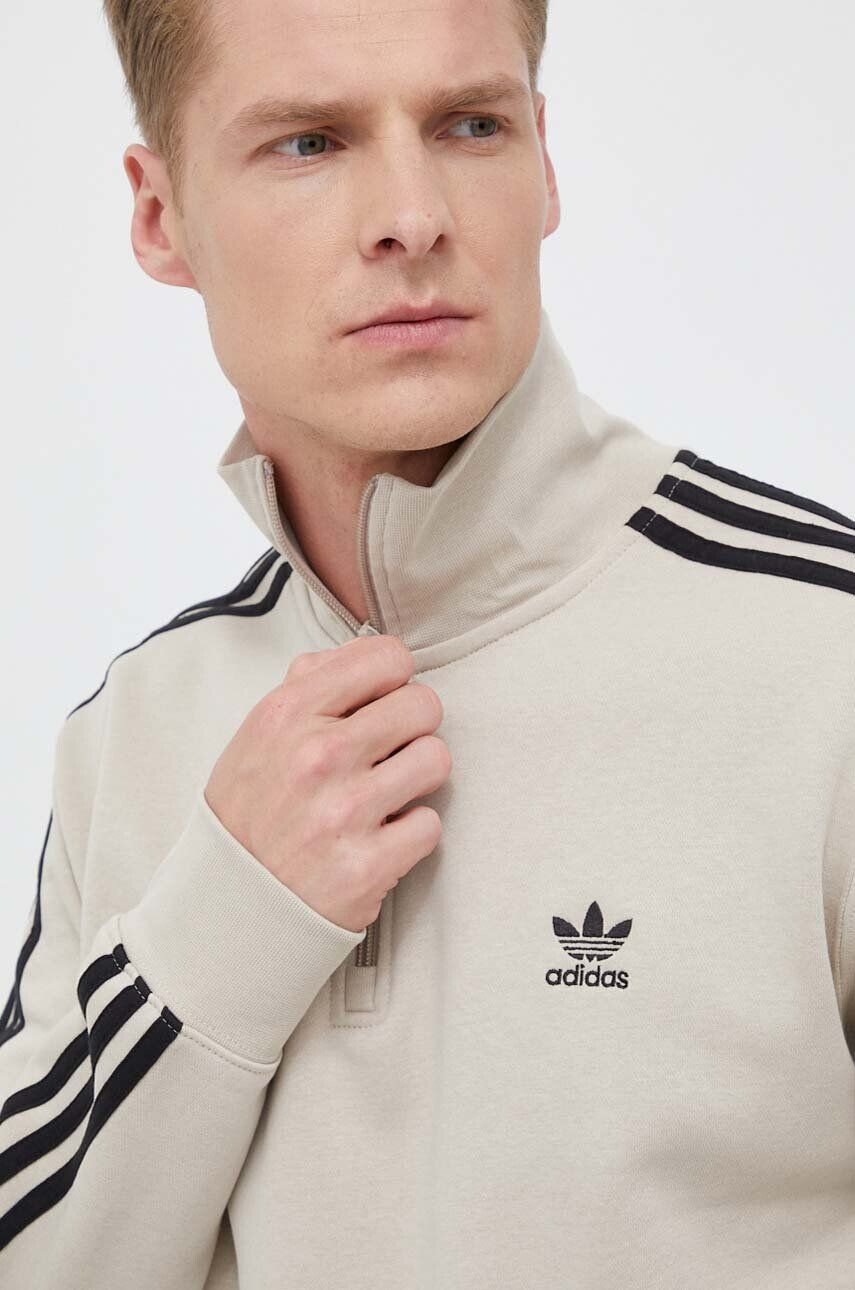 adidas Originals Mikina pánska béžová farba s nášivkou - Pepit.sk