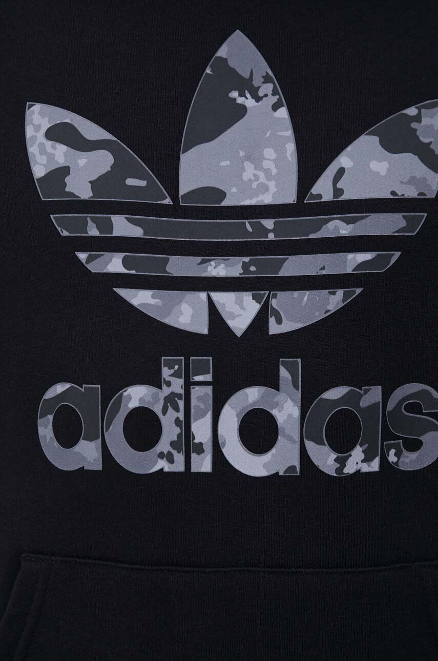 adidas Originals Mikina pánska čierna farba s kapucňou s potlačou - Pepit.sk