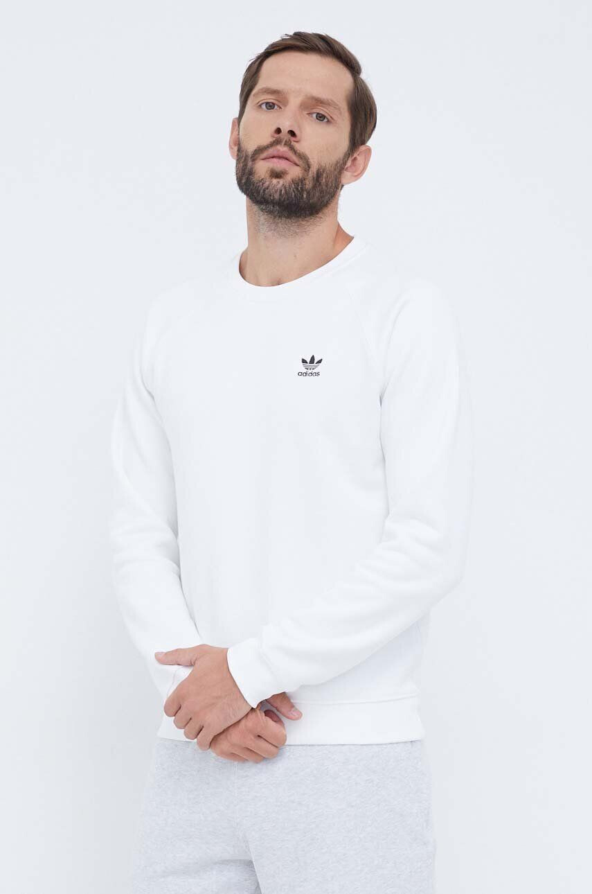 adidas Originals Mikina pánska biela farba s nášivkou - Pepit.sk