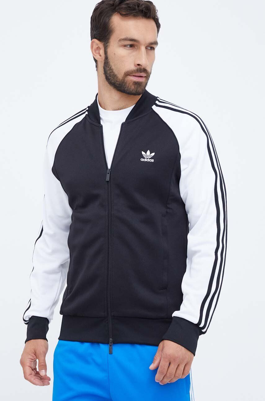 adidas Originals Mikina pánska čierna farba vzorovaná - Pepit.sk