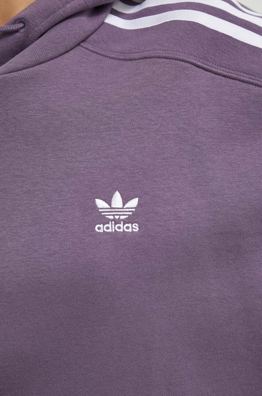 adidas Originals Mikina dámska fialová farba s kapucňou vzorovaná - Pepit.sk