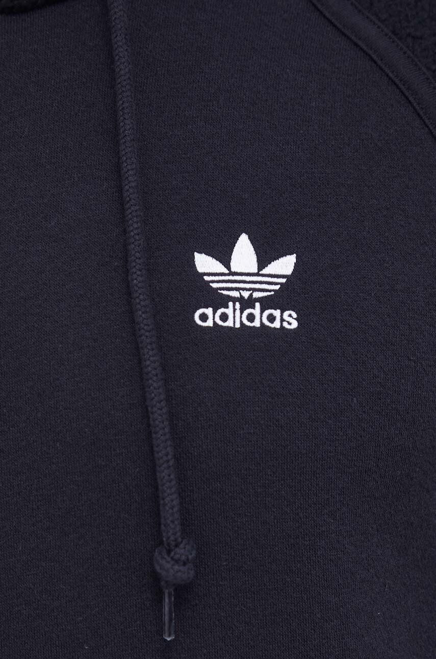 adidas Originals Mikina pánska čierna farba s kapucňou s nášivkou - Pepit.sk