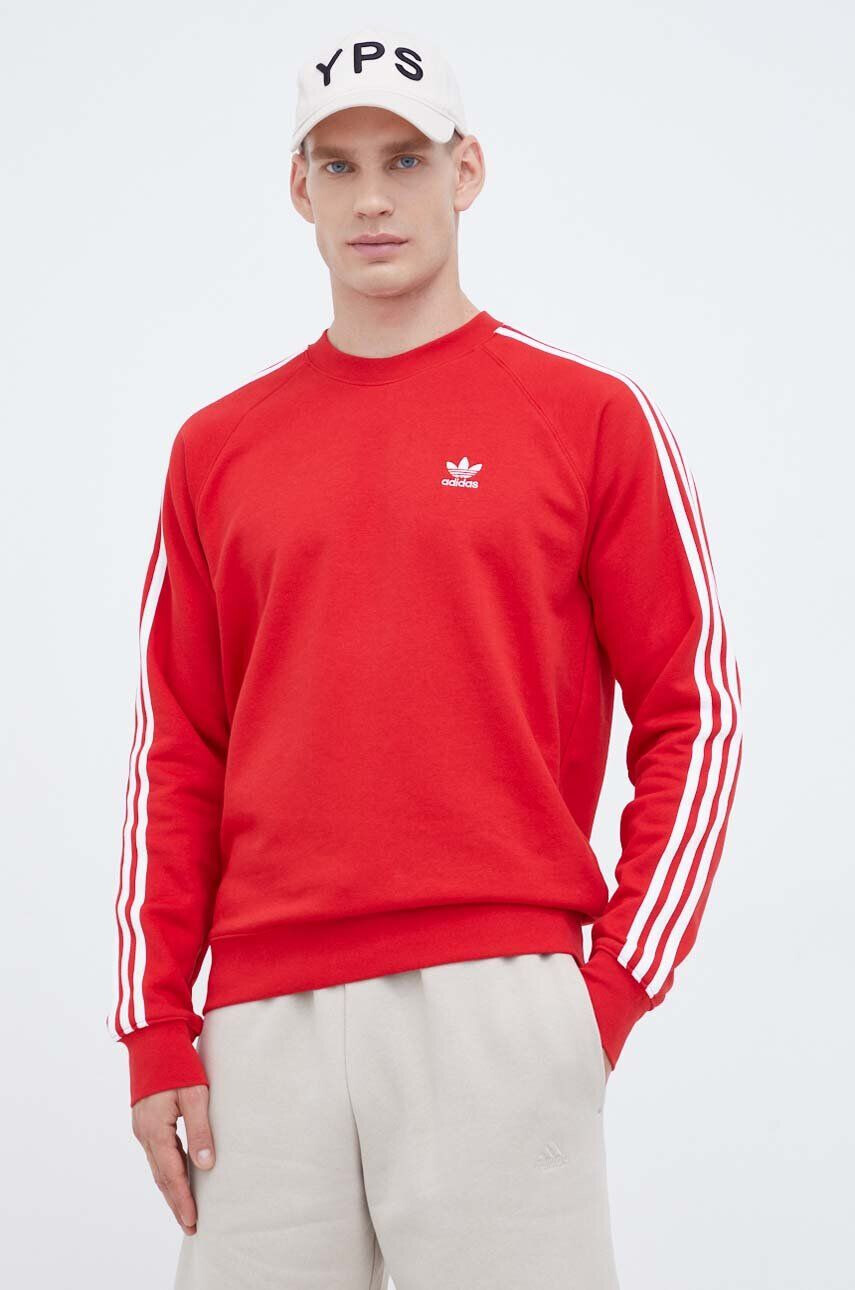 adidas Originals Mikina pánska červená farba s nášivkou - Pepit.sk