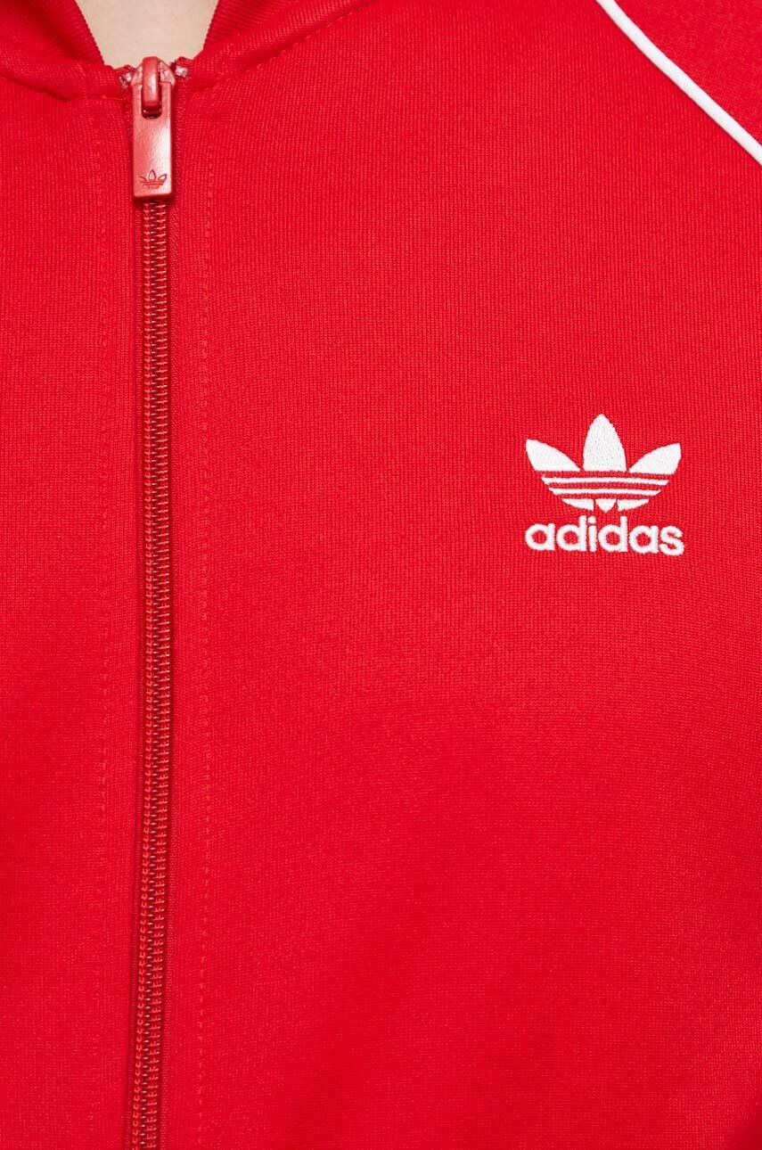 adidas Originals Mikina pánska červená farba s nášivkou - Pepit.sk