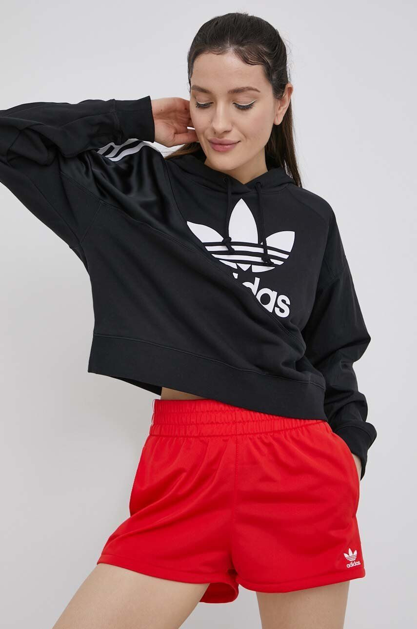 adidas Originals Mikina Adicolor HC7050-BLACK dámska čierna farba s potlačou - Pepit.sk