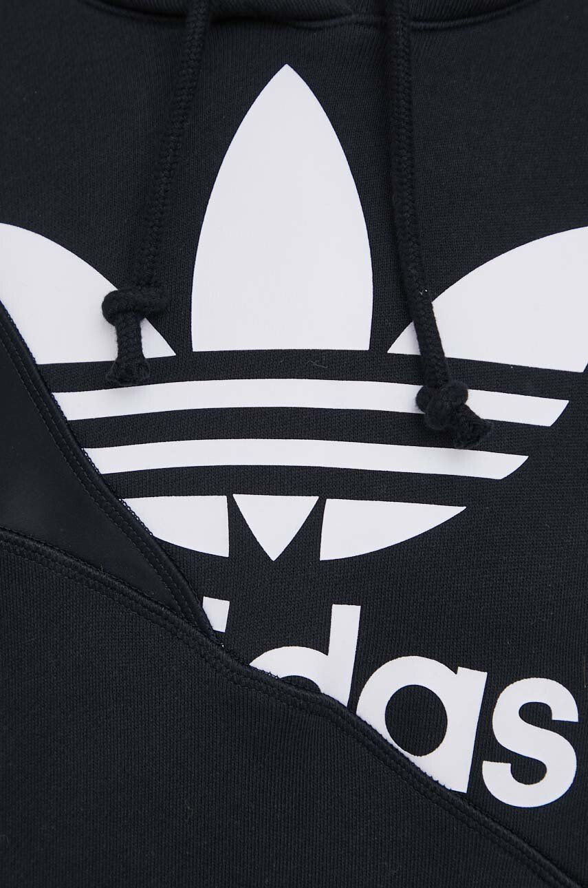 adidas Originals Mikina Adicolor HC7050-BLACK dámska čierna farba s potlačou - Pepit.sk