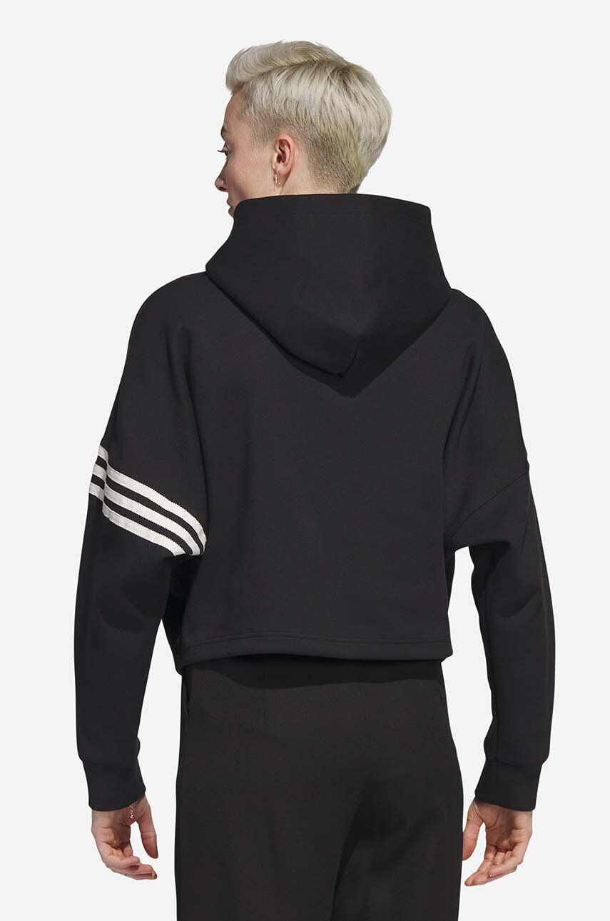 adidas Originals Mikina Adicolor Neuclassics Hoodie IB5922-black dámska čierna farba s kapucňou s nášivkou - Pepit.sk