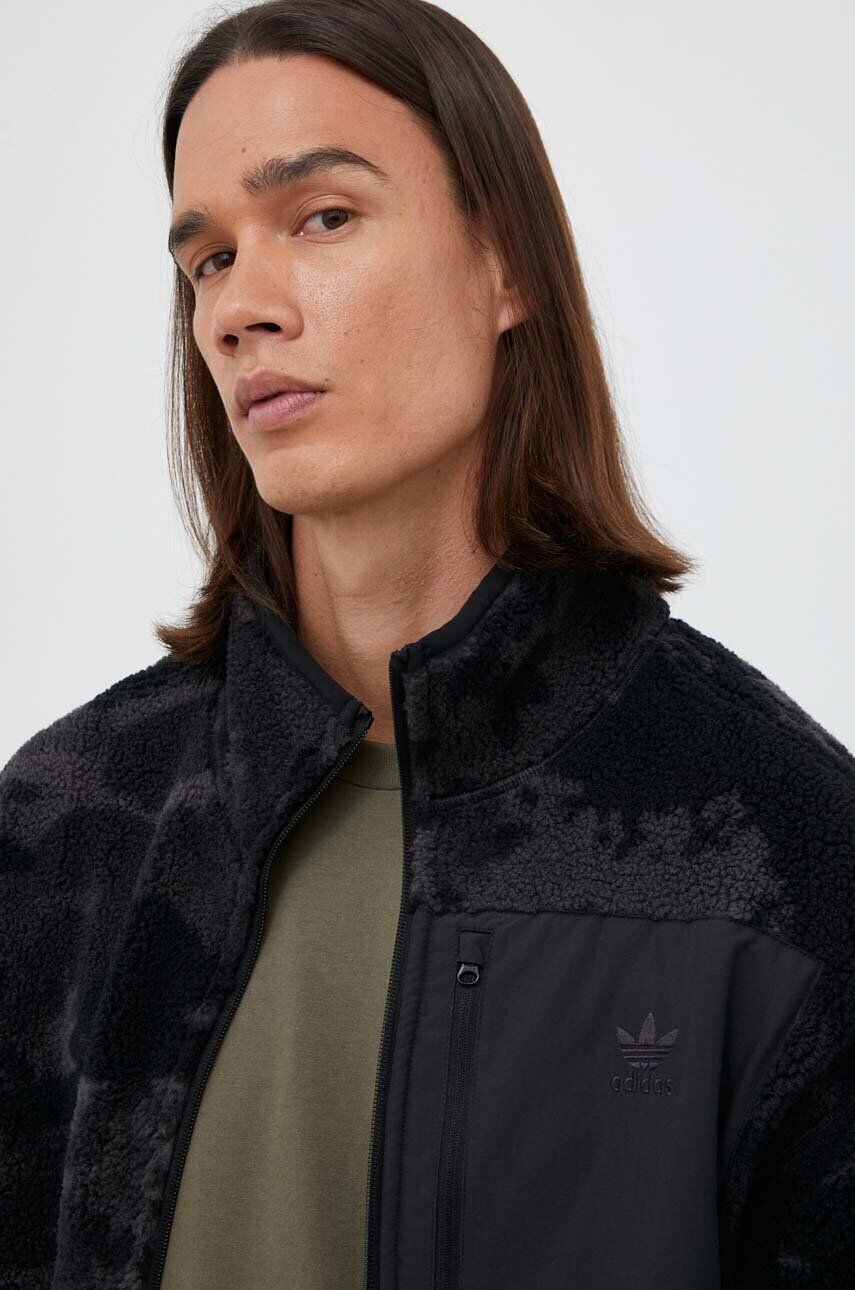 adidas Originals Obojstranná mikina pánska čierna farba vzorovaná - Pepit.sk