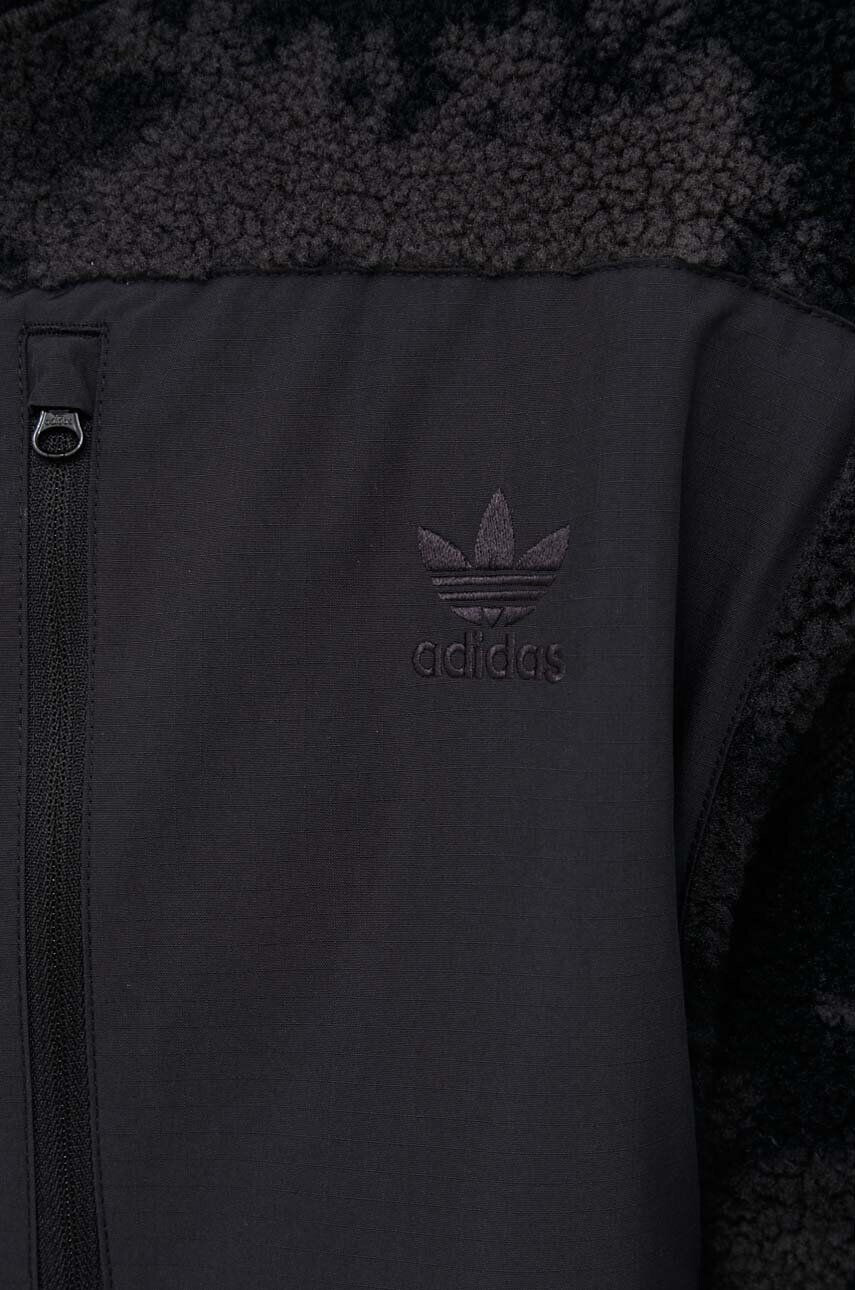 adidas Originals Obojstranná mikina pánska čierna farba vzorovaná - Pepit.sk