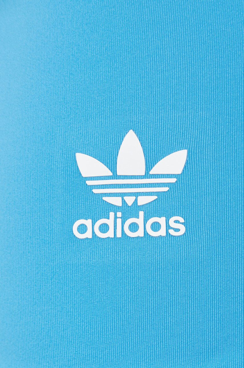 adidas Originals Šortky Adicolor HC1959 dámske tyrkysová farba s nášivkou vysoký pás - Pepit.sk