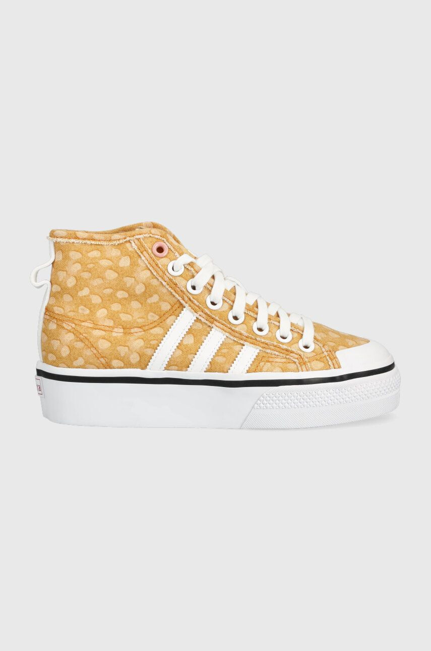 adidas Originals Tenisky Disney Nizza GZ1657-WHT/LGBR dámske hnedá farba - Pepit.sk