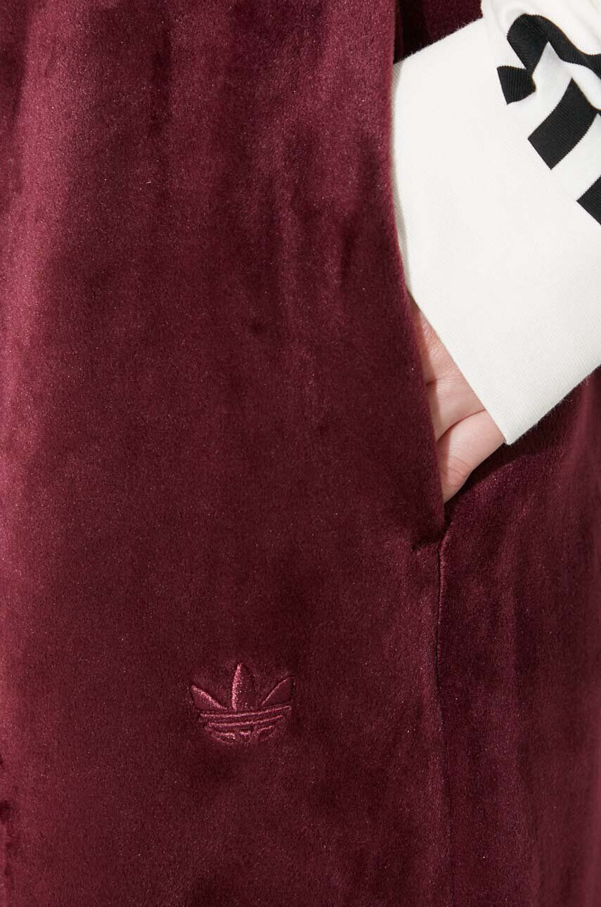 adidas Originals Tepláky Velvet Pant Maroon bordová farba jednofarebné IL5744 - Pepit.sk