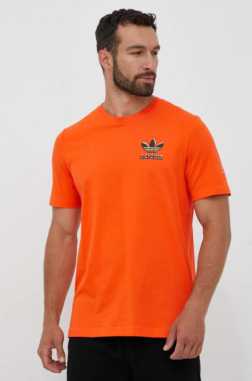 adidas Originals Tričko pánske oranžová farba s potlačou - Pepit.sk